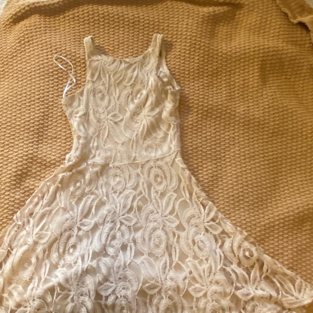 Cream/tan lace skater dress